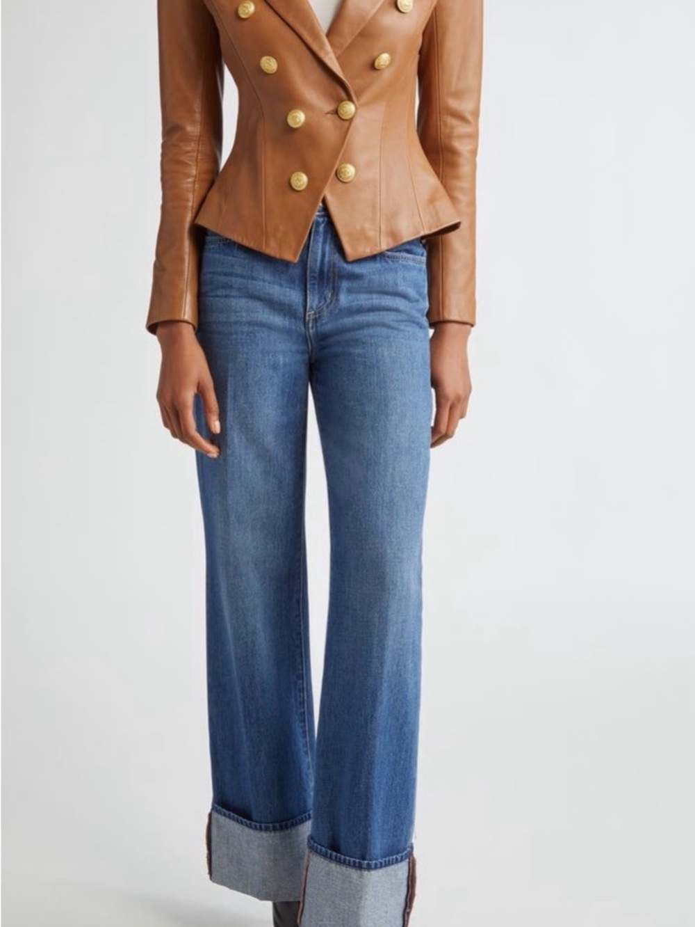 L’agence Miley high-rise, dark washed, cuffed jeans